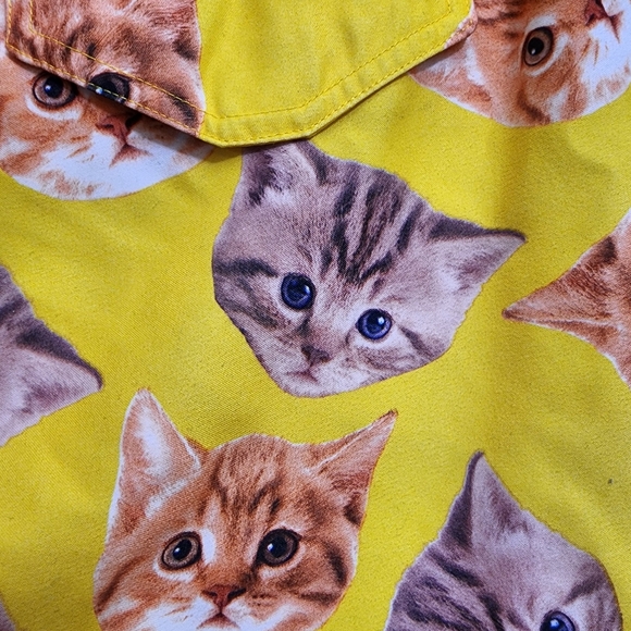 Black Matter yellow with cat print swim trunks shorts men's size medium - Picture 5 of 8